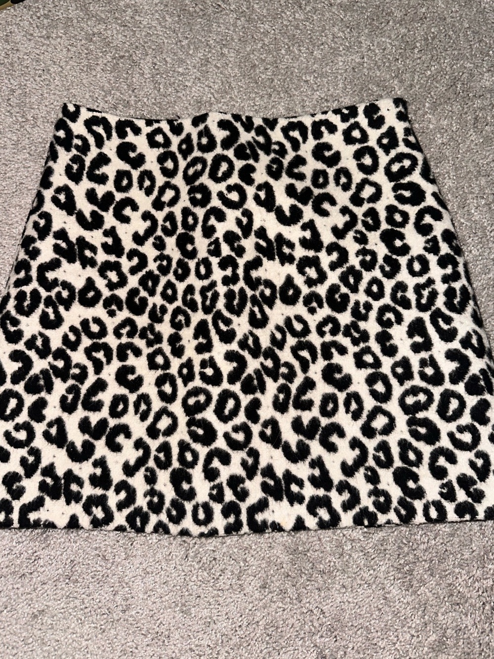 Maje Black and White Leopard Print Mini Skirt